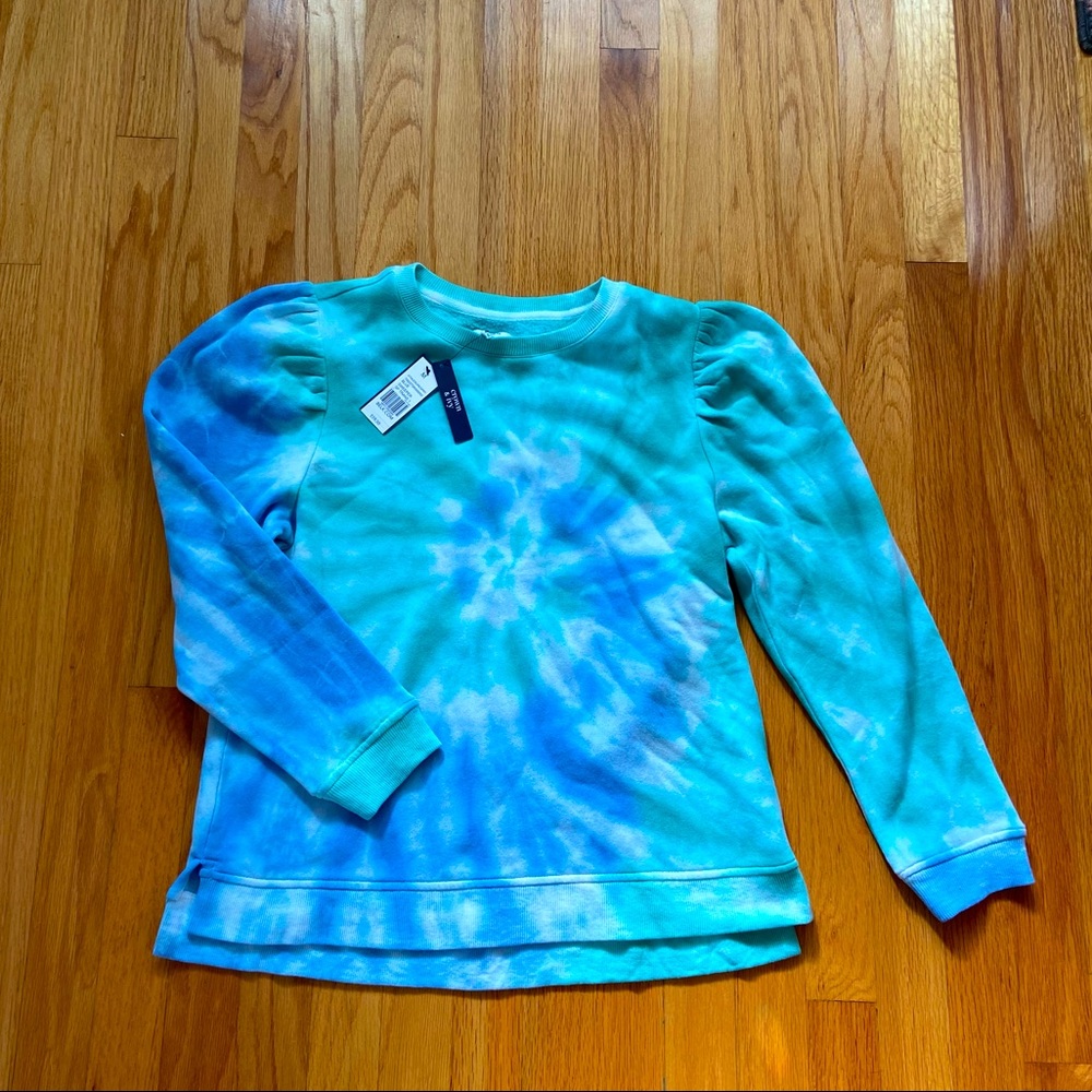 Crown & Ivy tie dye puffy shoulder sweatshirt NWT